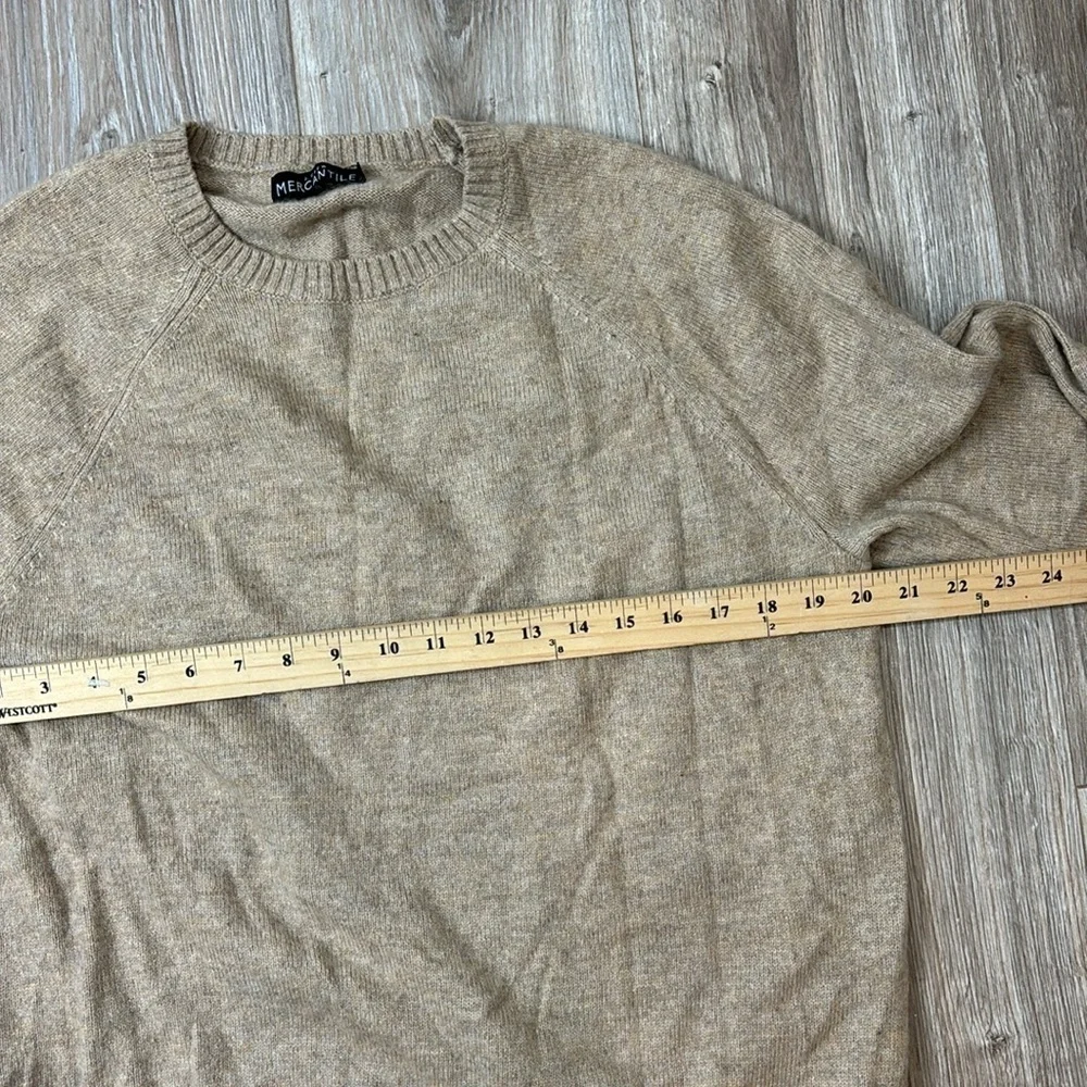 J. Crew beige crewneck wool blend sweater men small